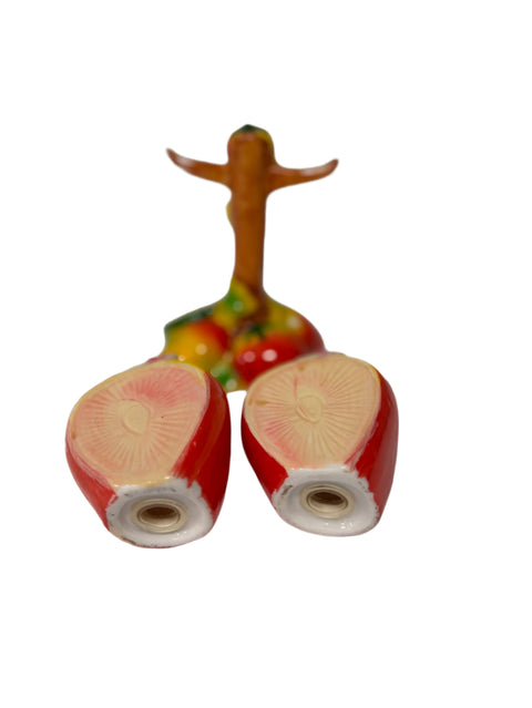 Vintage Apple and tree salt and pepper shakers