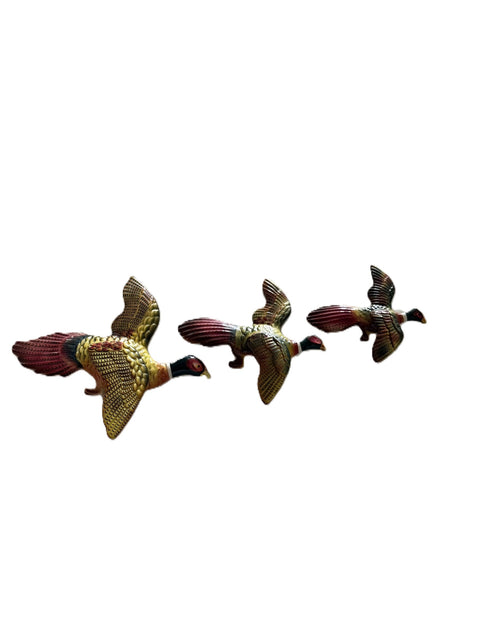 Lefton (Japan) set of three graduating wall pheasants