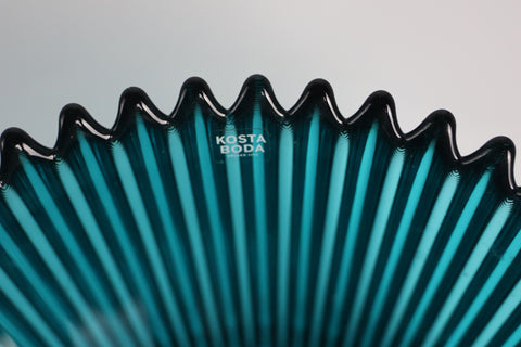 Kosta Boda (Sweden) Cupcake Turquoise glass serving bowl 17 cm by 10 cm