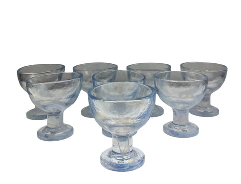 Kosta Boda (Sweden) Ulrica Hydman-Vallien "Mine" ice cream coupe white swirl