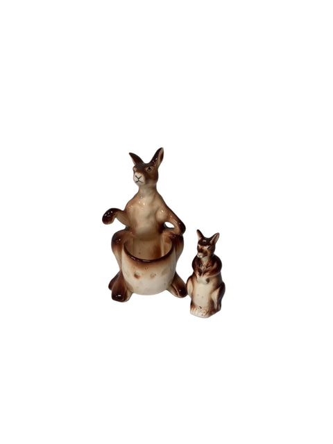Vintage (Japan) kangaroo and joey salt and pepper shakers