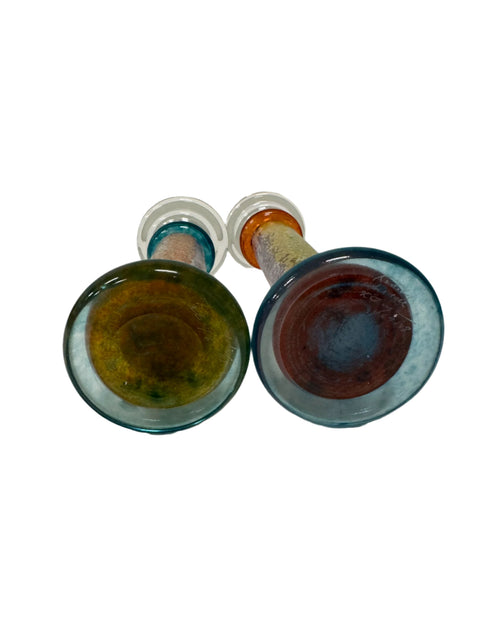 Kosta Boda (Sweden) set of two candle sticks designed by Kjell Engman