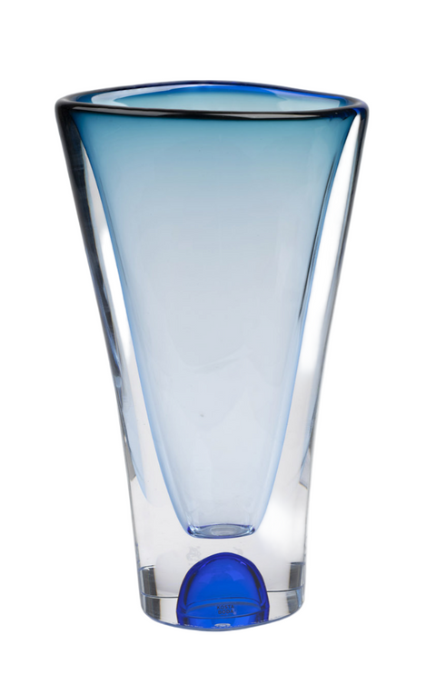 Kosta Boda (Sweden) Vision blue large vase designed by Göran Wärff