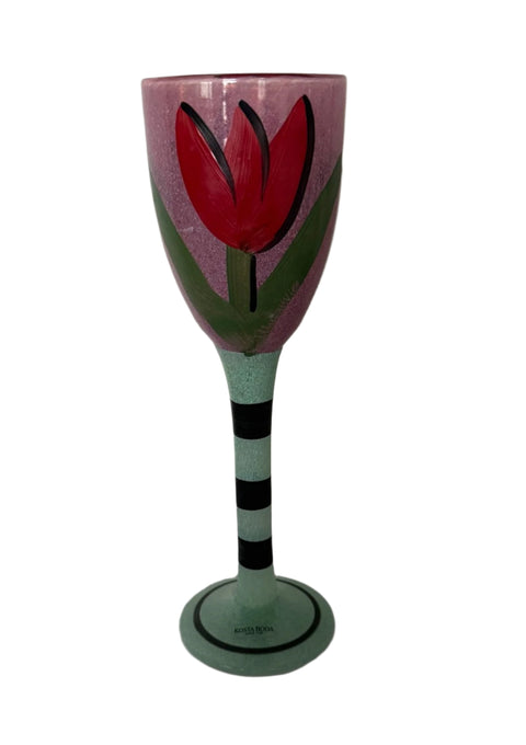 Kosta Boda (Sweden) Tulipa, Ulrica Hydman Vallien Pink wine glass 25 cm high (Copy) (Copy)