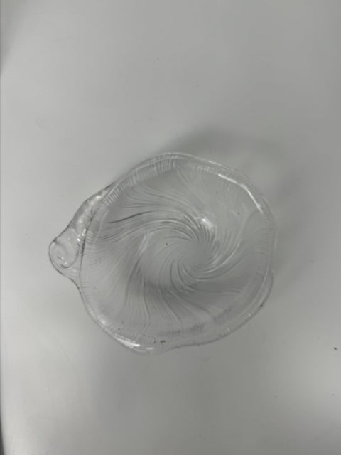 Studio Nova frosted glass crystal seashell large bowl and pair matching bowls