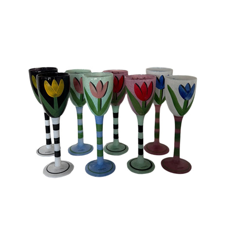 Kosta Boda (Sweden) Tulipa, Ulrica Hydman Vallien Pink wine glass 25 cm high (Copy) (Copy)