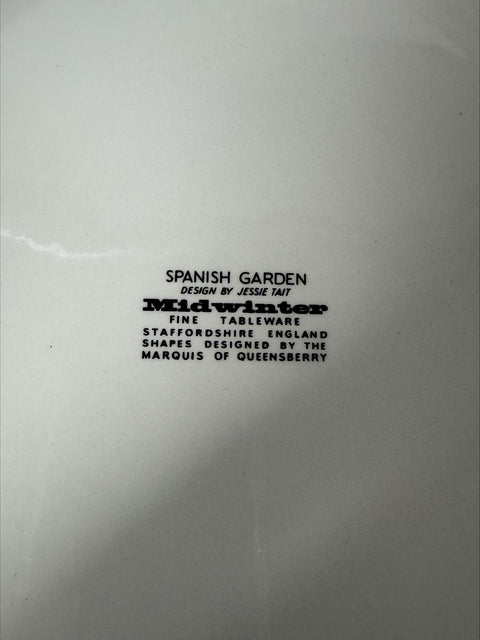 Midwinter (England) 'Spanish Garden' 8" vegetable dish, tureen| Designed by Jessie Tait