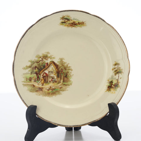 Alfred Meakin (England) "The Rest" rural cottage scene plate Servingware Coco Retrotique