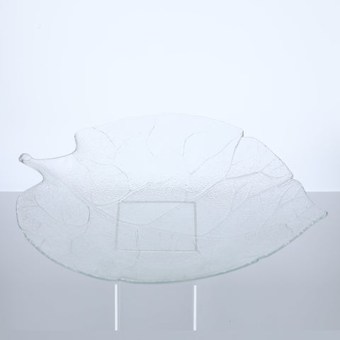 Arcoroc, Aspen leaf glass dinner plate or platter Glass Coco Retrotique