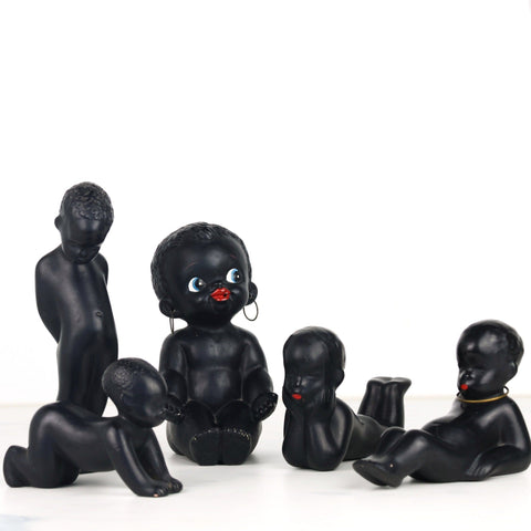 Barsony (Australia) black baby crawling figurine Ceramics, Pottery and Porcelain Coco Retrotique