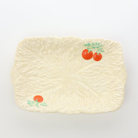 Beswick Ware (England) rectangular cream tomato and cabbage leaf dish Servingware Coco Retrotique