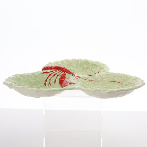 Carlton Ware (Australia) lobster on cabbage leaf 3 part dish Servingware Coco Retrotique