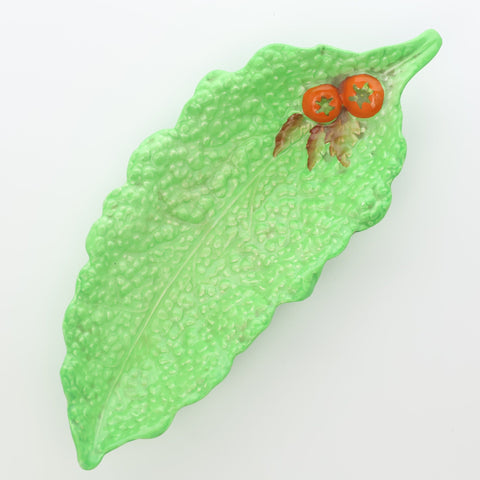 Carlton Ware (Australia), tomato on green leaf shaped dish Servingware Coco Retrotique