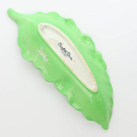 Carlton Ware (Australia), tomato on green leaf shaped dish Servingware Coco Retrotique