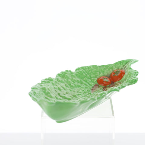 Carlton Ware (Australia), tomato on green leaf shaped dish Servingware Coco Retrotique
