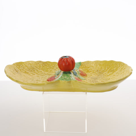 Japan, tomato and cabbage leaf 2 section dish Servingware Coco Retrotique