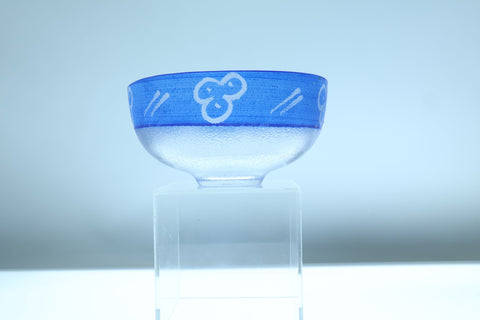 Kosta Boda (Sweden) "Kaboka" series small glass bowls blue with flower designed by Ulrica Hydman-Vallien (set of three) Bowl Coco Retrotique