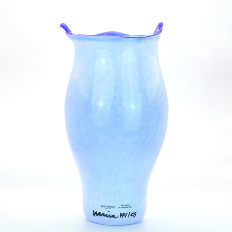 Kosta Boda (Sweden) "Open Minds" blue vase with face designed by Ulrica Hydman-Vallien Glass Coco Retrotique