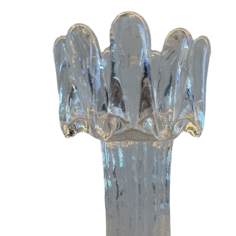 Kosta Boda (Sweden) "Sunflower" larger candleholder designed by Göran Wärff 18cm Glass Coco Retrotique