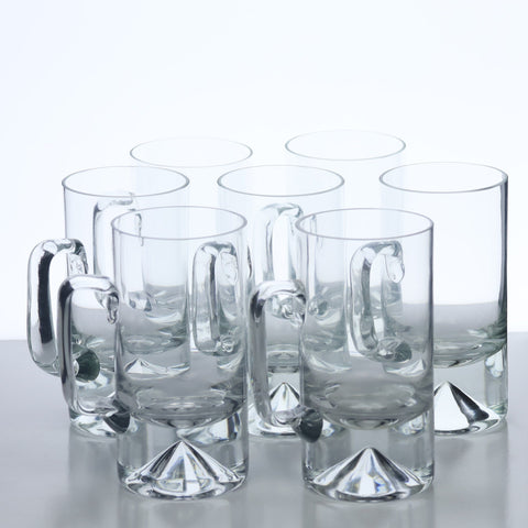 Krosno (Poland) glass mugs, cone bottom Drinkware and Barware Coco Retrotique