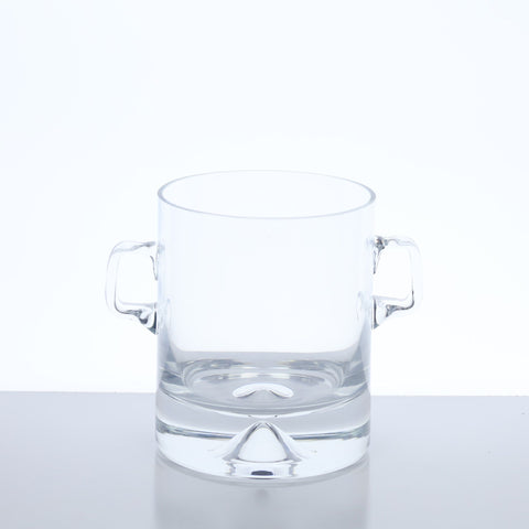 Krosno (Poland) glass ice bucket with 2 handles Drinkware and Barware Coco Retrotique