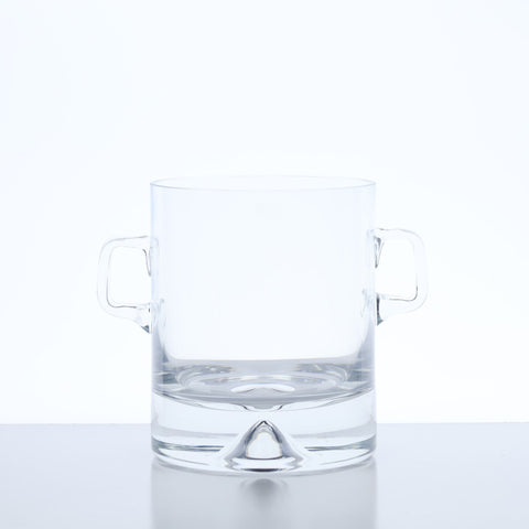 Krosno (Poland) glass ice bucket with 2 handles Drinkware and Barware Coco Retrotique