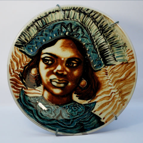Martin Boyd, medium plate - Lady in head dress Plate Coco Retrotique