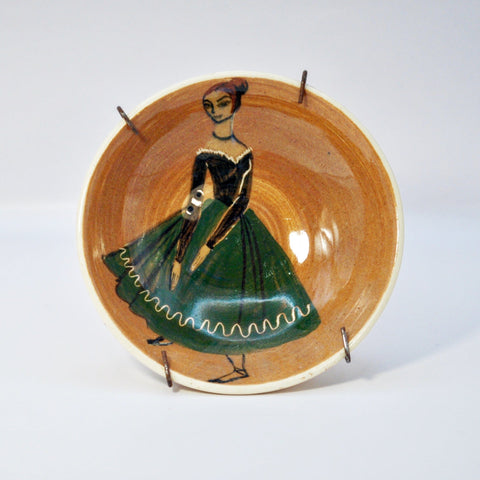Martin Boyd, small bowl - Ballerina in green dress Plate Coco Retrotique