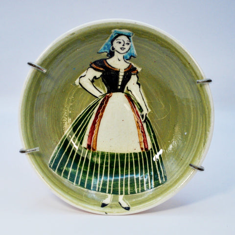 Martin Boyd, small dish - Milk maid in striped dress Plate Coco Retrotique