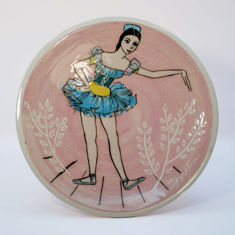 Martin Boyd, small plate - Ballerina in blue tutu Plate Coco Retrotique