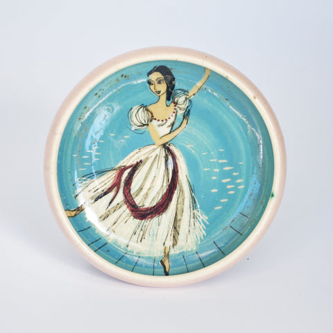 Martin Boyd, small plate - Ballerina in cream dress with red sash Plate Coco Retrotique