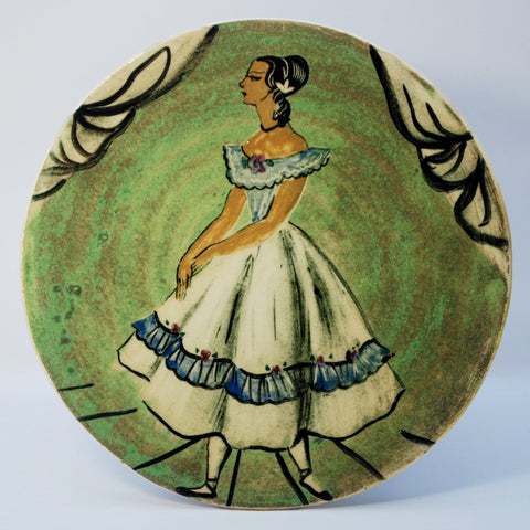 Martin Boyd, small plate - Ballerina in white dress with blue frills Plate Coco Retrotique