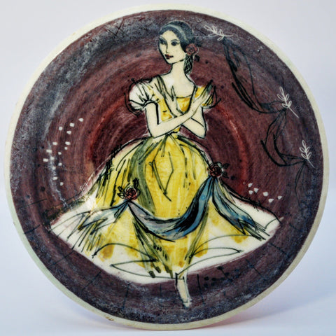 Martin Boyd, small plate - Ballerina in yellow dress Plate Coco Retrotique