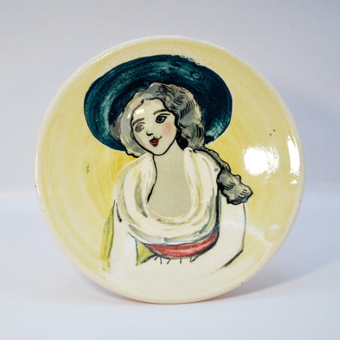 Martin Boyd, small plate - Lady in dark blue hat Plate Coco Retrotique
