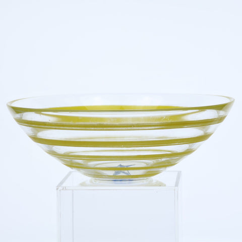 Glass bowl with yellow rings and blue star on the bottom Glass Coco Retrotique