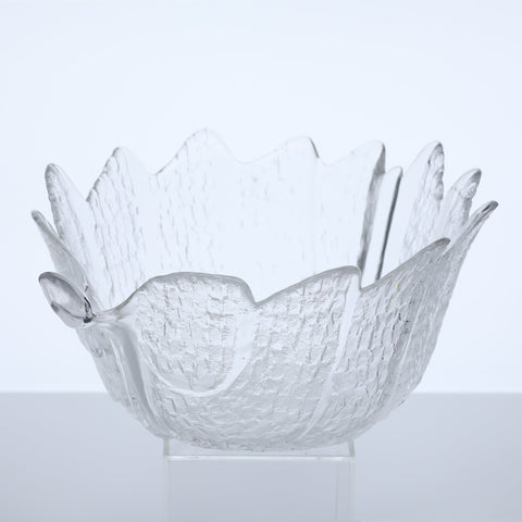 Orrefors Sweden, Eden glass leaf bowl by Lars Hellsten Glass Coco Retrotique