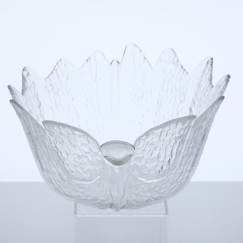 Orrefors Sweden, Eden glass leaf bowl by Lars Hellsten Glass Coco Retrotique
