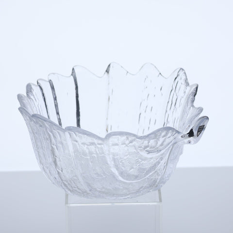 Orrefors (Sweden) "Eden" glass med sized leaf bowl designed by Lars Hellsten 21cm Glass Coco Retrotique