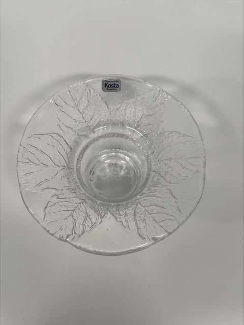Kosta Boda (Sweden) Party leaf candle holders set of two