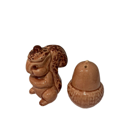 Vintage squirrel and acorn salt and pepper shakers