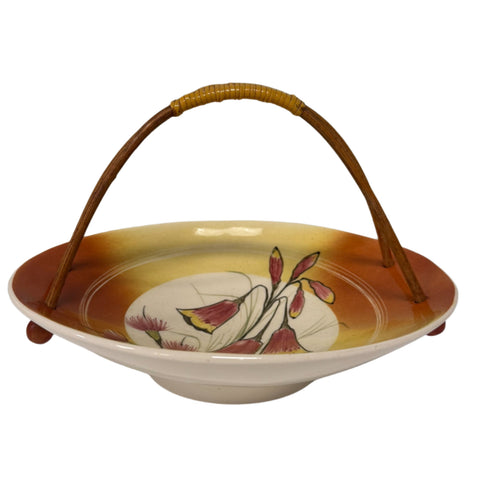 Studio Anna (Australia) hand painted pottery bowl with cane handle