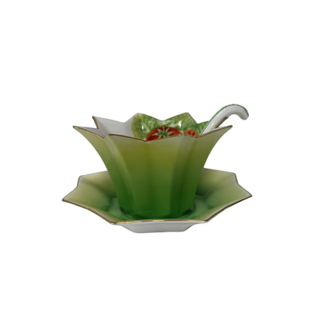 Noritake hand painted salad set with serving spoon