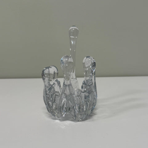 Bergdala Glasbruk (Sweden) "finger drop" small candleholder