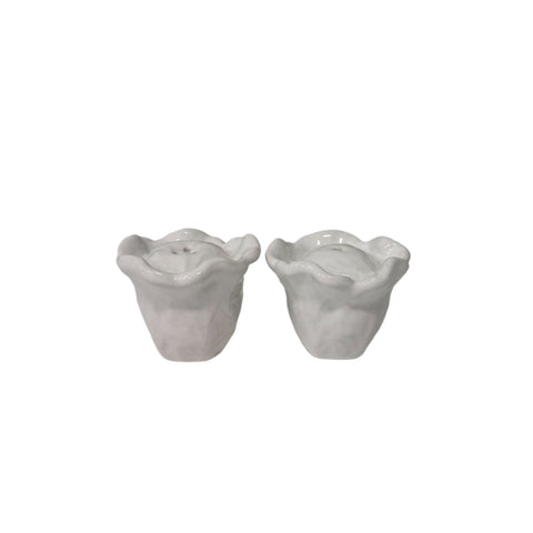 Bordallo Pinheiro (Portugal)  white salt and pepper shakers