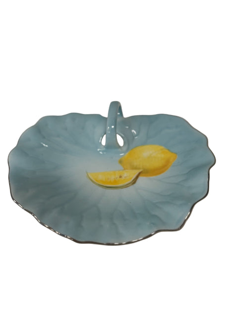 Noritake (Japan) hand painted blue fruit slice dish