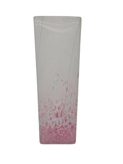 Kosta Boda (Sweden) Stuart Strathearn Davies speckled dusty pink white glass vase 23 cm high
