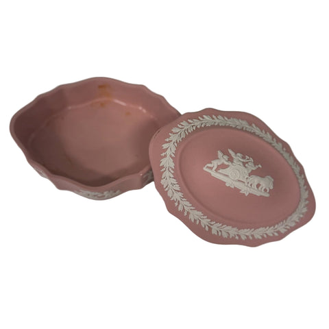 Wedgwood (England) Jasperware pink oval trinket box