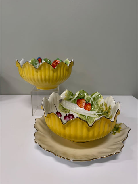 Noritake (Japan) Vintage celery, tomato, cherry and lettuce serving dish with underplate