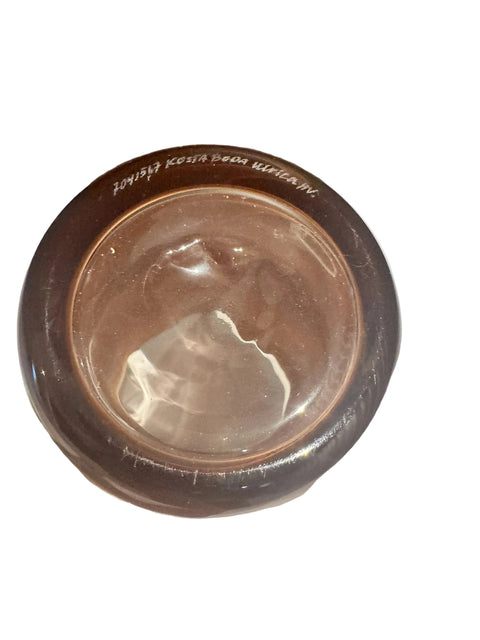 Kosta Boda (Sweden) "Open Minds" gold vase with face designed by Ulrica Hydman-Vallien