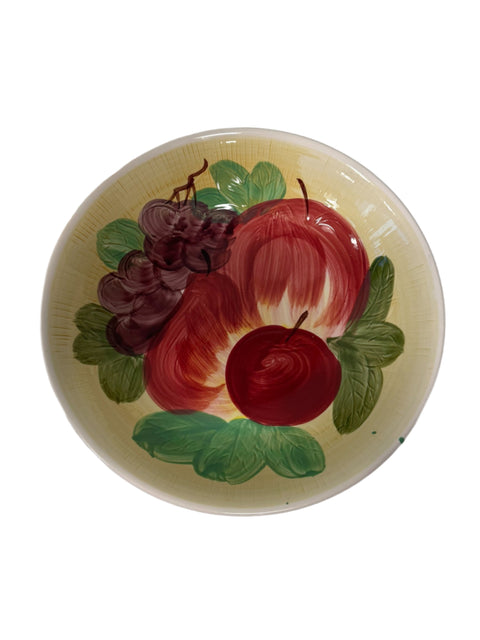 Vintage "Superior Ironstone" hand painted fruit (purple grapes) large serving bowl 31 cm diameter